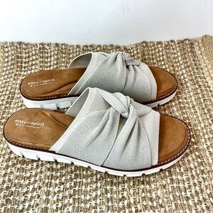 Easy Spirit • Women’s Josy Knotted Slide Sandals • Size: 12 • Color: Ivory/Gray